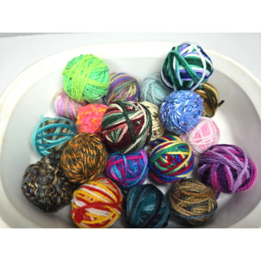 Variegated Yarn Ball Lot Sampler Small 20 Different Acrylic Rated 4 Destash
